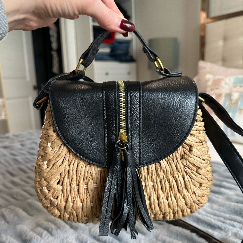 Tassel Woven Leather Handbag